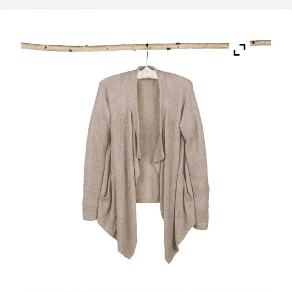 BAREFOOT DREAMS Bamboo Chic Lite One Mile Cardi Sweater Tan XS/S